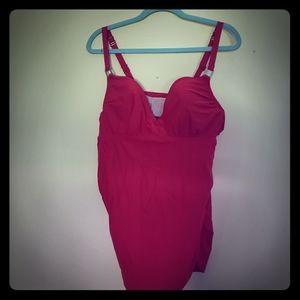 Lane Bryant Plunge Tankini-Red